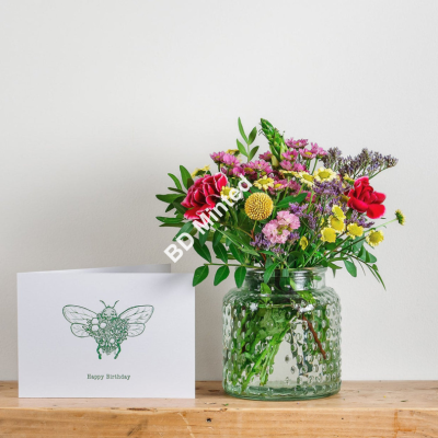 'Happy Birthday' Posy and Birthday Card Gift