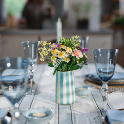 Spring Posy with Striped Vase
